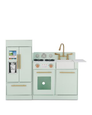 Teamson - Little Chef Chelsea Modern Mint Gold Play Kitchen - Ages 3+
