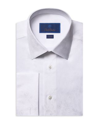 David Donahue - Trim Fit Textured Paisley Formal Shirt