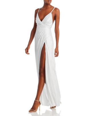 Retrofete - Yesi Pleated Lam&eacute; Gown