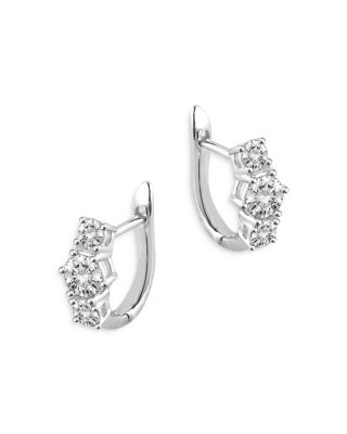 Bloomingdale's - Diamond Huggie Hoop Earrings in 14K White Gold, 1.0 ct. t.w. - 100% Exclusive