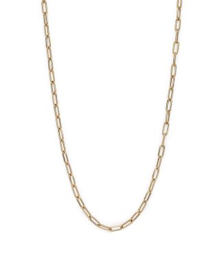 Roberto Coin - 18K Yellow Gold Polished & Textured Paperclip Link Chain Necklace, 17"