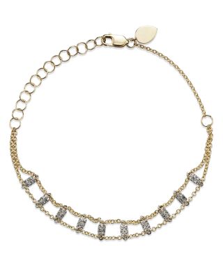 Meira T - 14K White & Yellow Gold Diamond Bars Bracelet