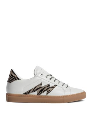 Zadig & Voltaire - Women's ZV1747 Zebra Print Calf Hair Accent Sneakers
