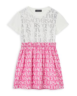 Versace - Girls' Repeat Logo Pullover Dress - Little Kid, Big Kid