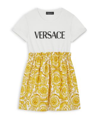 Versace - Girls' Baroque Printed Logo Dress - Little Kid, Big Kid
