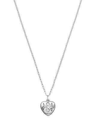 Gucci - Sterling Silver Blind for Love Engraved Pendant Necklace, 17"
