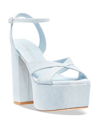 Stuart Weitzman - Women's Miami Square Toe High Heel Platform Sandals