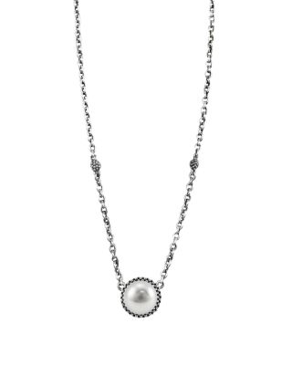 LAGOS - LAGOS Luna Sterling Silver & Cultured Freshwater Pearl Pendant Necklace, 16"