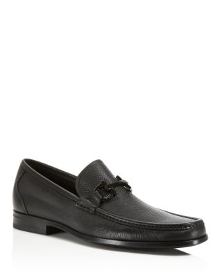 Ferragamo - Men's Grandioso Double Gancini Bit Leather Slip On Loafers