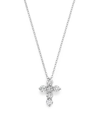 Bloomingdale's - Diamond Cross Pendant Necklace in 14K White Gold, 1.0 ct. t.w. - 100% Exclusive