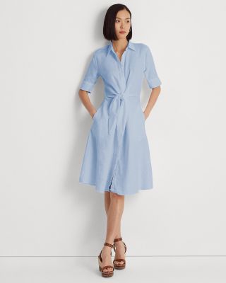 Ralph Lauren - Linen Tie Front Shirt Dress - 100% Exclusive