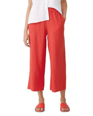 Eileen Fisher - Organic Linen Wide Leg Cropped Pants
