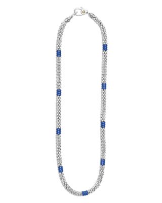 LAGOS - Sterling Silver Ultramarine Ceramic Rondelle & Bead Collar Necklace