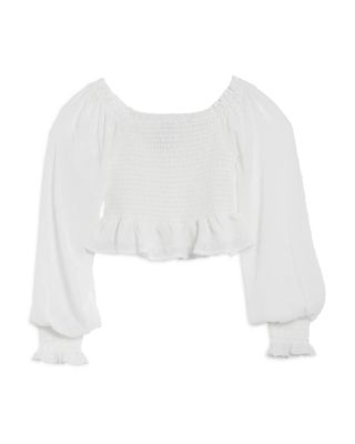 AQUA - Girls' Smocked Blouse, Big Kid - 100% Exclusive