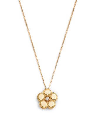 Roberto Coin - 18K Yellow Gold Daisy Diamond Flower Pendant Necklace, 16-18"