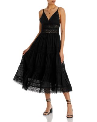 AQUA - V Neck Lace Trim Dress - 100% Exclusive