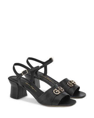 Ferragamo - Women's Ondina 55 Gancini Ornament Ankle Strap City F Heel Sandals