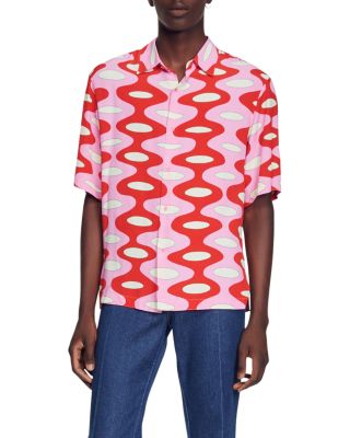 Sandro - H22Wavy MC Geo Print Button Down Shirt