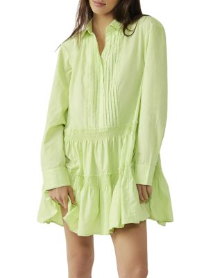 Free People - Billie Pleated Tiered Mini Dress