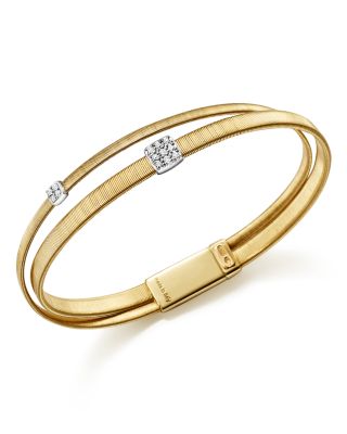 Marco Bicego - 18K Yellow Gold Masai Two Strand Crossover Diamond Bracelet
