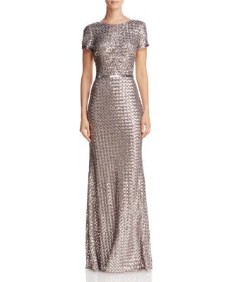 AQUA - Belted Sequin Gown - 100% Exclusive