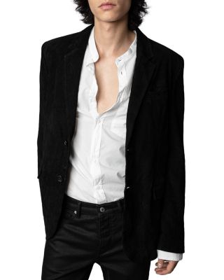 Zadig & Voltaire - Valfried Crinkle Suede Noir Jacket