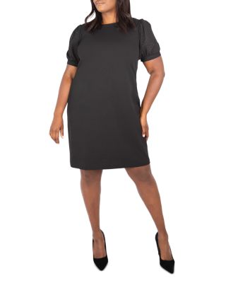 Maree Pour Toi Plus - Swiss Dot Puff Sleeve Dress