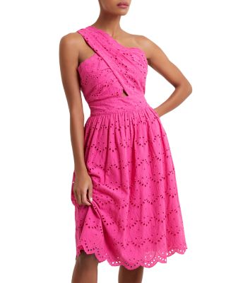 FRENCH CONNECTION - Appelona Cotton One Shoulder Eyelet Dress