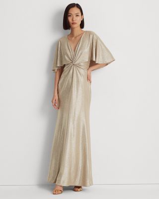 Ralph Lauren - Foil Print Jersey Cape Gown