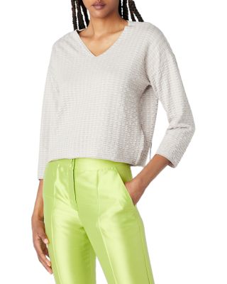 Armani - V Neck Jacquard Sweater