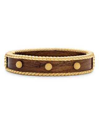 Capucine De Wulf - Berry Teak Bangle Bracelet in 18K Gold Plate
