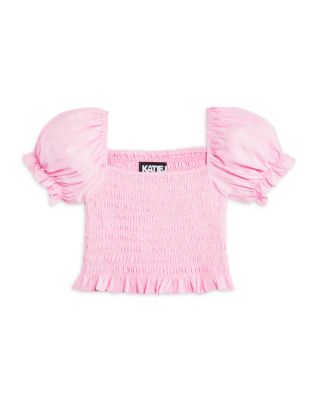 KatieJnyc - Girls' Marlee Smocked Floral Puff Sleeve Top - Big Kid