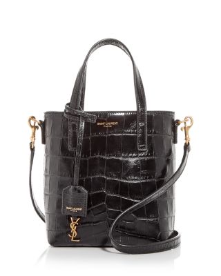 Saint Laurent - Saint Laurent Paris Mini Toy Croc Embossed Leather Bucket Bag