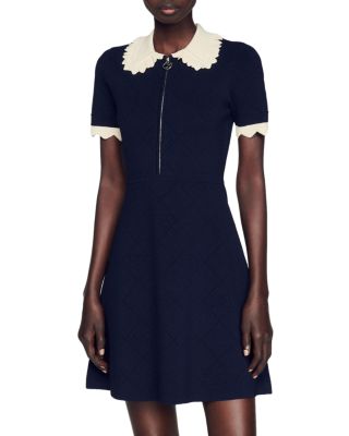 Sandro - Essia Collared Pointelle Dress