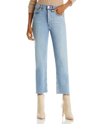 RE/DONE - Stove Pipe High Rise Straight Jeans in Mid 90's