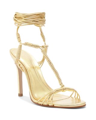 SCHUTZ - Women's Amunet T Strap Ankle Tie High Heel Sandals