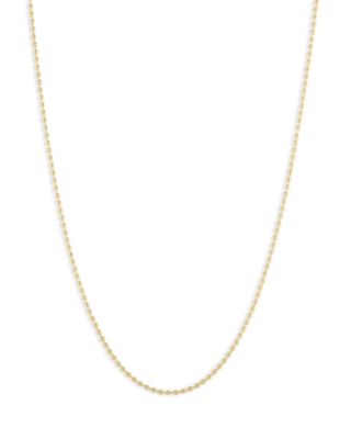 Roberto Coin - 18K Yellow Gold Gold Chains Classic Bead Link Chain, 16-18"