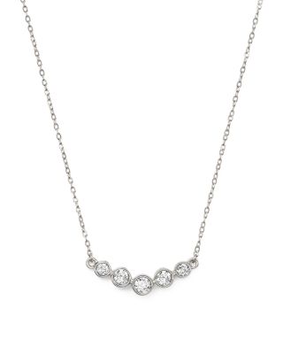 Bloomingdale's - Diamond Graduated Bezel Necklace in 14K White Gold, 0.25 ct. t.w.&nbsp;- 100% Exclusive