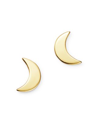 Moon & Meadow - Small Moon Stud Earrings in 14K Yellow Gold - 100% Exclusive