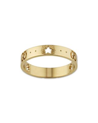 Gucci - 18K Yellow Gold Logo Star Band