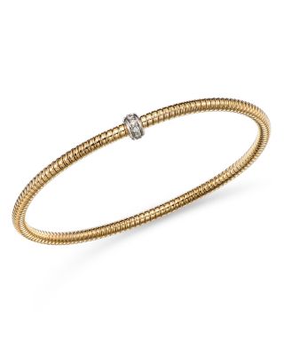 Alberto Amati - 14K White & Yellow Gold Diamond Tubogas Stretch Bracelet