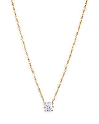Nadri - Modern Love Round Cut Solitaire Necklace, 16"-18"