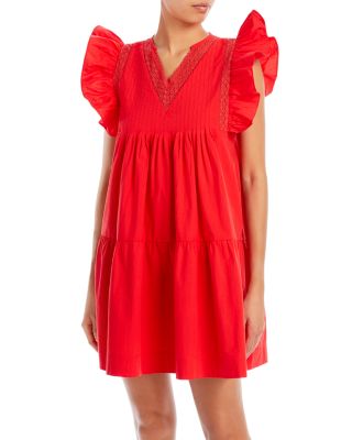 AQUA - Flutter Sleeve Mini Dress - 100% Exclusive