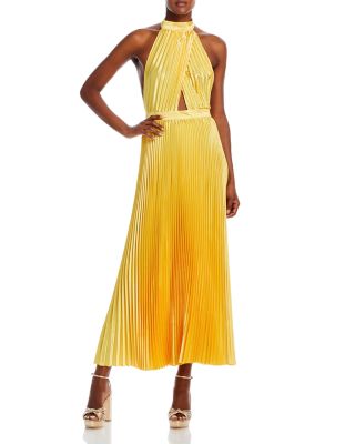 L'IDEE - Renaissance Pleated Halter Maxi Dress