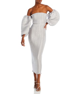 L'IDEE - Sirene Balloon Sleeve Pleated Midi Dress